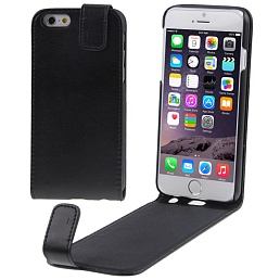 Чехол кожаный вертикальный для iPhone 6 (черный)
