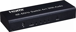 Переключатель (switch) HDMI - AVE HDSW 4x1 DAC (4 входа - 1 выход, 4К 60Гц, ARC, Аудио экстрактор, пульт ДУ)