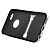 Бампер пластиковый с защитой задней крышки и упором для iPhone 6 Plus (черный с белым)