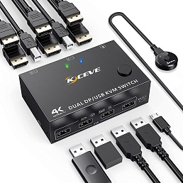 Переключатель KVM Switch AVE DPA-26 (Dual DP 8K 30Hz, USB 2.0)