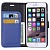 Чехол кожаный текстурированный с отделениями для банковских карт и денег для iPhone 6 Plus (синий)