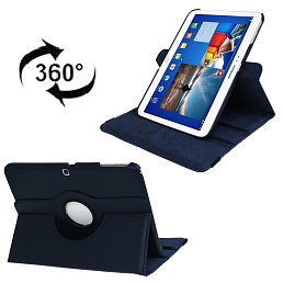 Чехол кожаный с поворачивающимся держателем для Samsung Galaxy Tab 3 (10.1) / P5200 / P5210 - синий