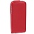 Чехол кожаный ультратонкий вертикальный с зеркалом для iPhone 5/5S (красный)