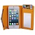 Чехол кожаный сумочка с ремешком и отделением для банковских карт для iPhone 5/5S (оранжевый)