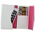 Чехол кожаный сумочка с ремешком и отделением для банковских карт для iPhone 5/5S (белый + розовый)