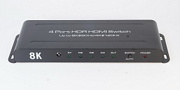 Переключатель (switch) HDMI - AVE HDSW 4x1 8K (4 входа - 1 выход, 8К 60Гц, 4К 120Гц, Dolby Vision, Dolby Atmos, пульт ДУ)