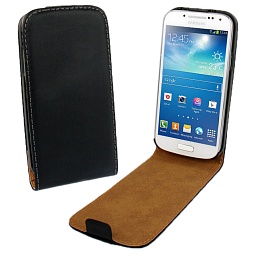 Чехол кожаный вертикальный для Samsung Galaxy S IV mini / i9190 - черный