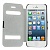 Чехол защита корпуса кожа+пластик с окошками для номера и кнопки ответа для iPhone 5/5S (черный)
