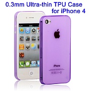 Чехол защита корпуса пластиковый, ультратонкий, полупрозрачный, матовый для iPhone 4/4S (фиолетовый)
