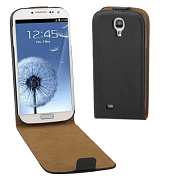 Чехол кожаный вертикальный для Samsung Galaxy S IV / i9500 - черный