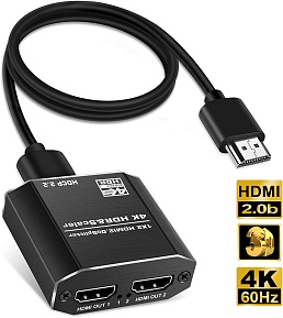 Разветвитель (splitter) HDMI - AVE HDSP 1x2UP2 (1 вход х 2 выхода, 4К 60Гц, HDR, YUV 4:4:4, DownScaler)