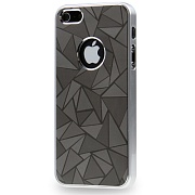 Чехол защита корпуса металл+пластик декорированный для iPhone 5/5S (серый)