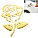 Наклейка на машину 3D "Роза" 10.5х8см (цвет: золото)