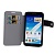 Чехол кожаный с держателем и караманами для банковских карт для Samsung Galaxy Note II / N7100 (белый)