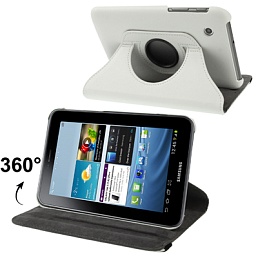 Чехол кожаный с держателем, поворотный на 360 градусов для Samsung Galaxy Tab 2 (7.0) / P3100, белый