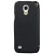 Чехол кожаный текстурированный с магнитной засежкой для Samsung Galaxy S IV mini / i9190 - черный