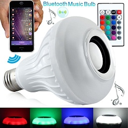 Лампочка E27 RGB Bluetooth с динамиком и пультом ДУ