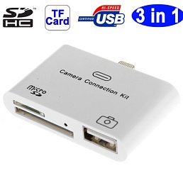 Адаптер Camera connection kit 3 в 1. USB & SD & TF для 8 pin устройств