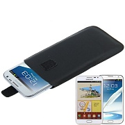 Чехол-мешок кожаный с застежкой на липучке для Samsung Galaxy Note II / N7100 / Galaxy Note / i9220 / N7000, Note LTE / N7005 (черный)