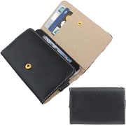 Чехол кожаный с отделениями для кредитных карт для iPhone 4 & 4S (черный)