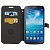 Чехол кожаный c текстурой "гравий" горизонтальный с карманом для банковских карт для Samsung Galaxy S IV / i9500 - черный