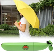 Зонт портативный "Солнечный банан" (зеленый чехол)